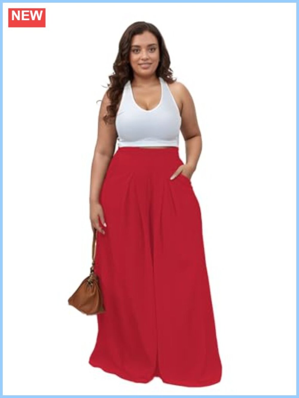 Wide Leg Palazzo Pants High Waist with Pockets Elastic Lounge Pants